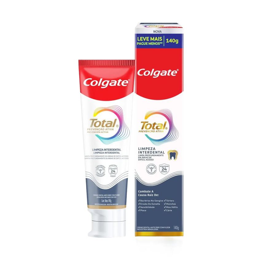 Colgate Creme Dental Total Limpeza Profunda Interdental 140g