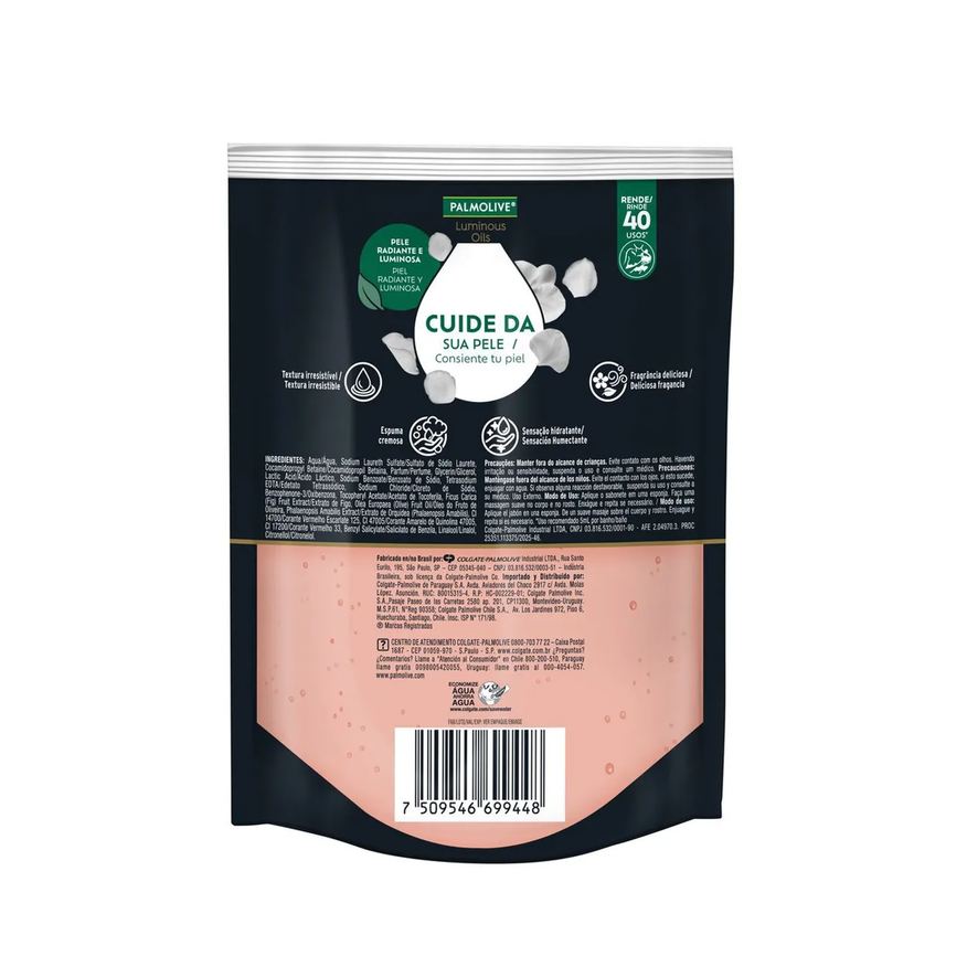 Líquido Sabonete Corporal Palmolive Luminous Oils Figo e Orquídeas Brancas Refil 200ml