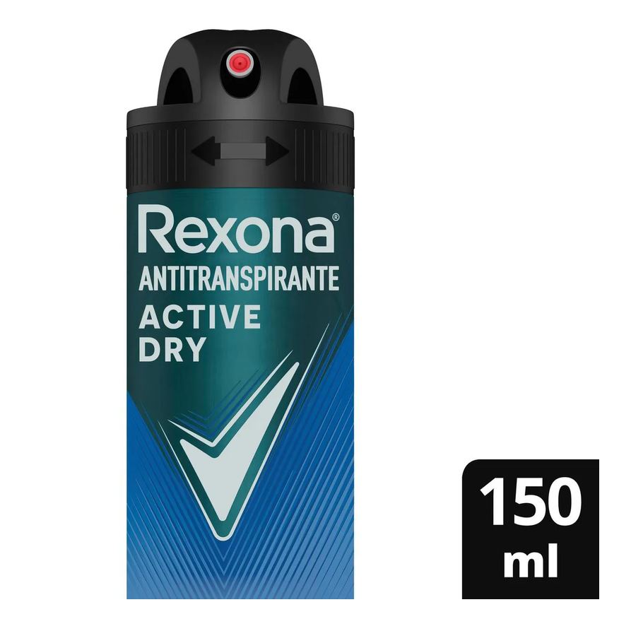 Rexona Desodorante Antitranspirante Aerosol Men Active Dry Masculino 72h 150ml
