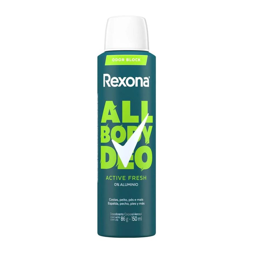 Rexona Desodorante Corporal Aerossol All Body Deo Active Fresh 150ml
