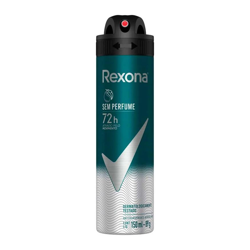 Rexona Desodorante Antitranspirante Aerosol Men Sem Perfume 72h 150ml