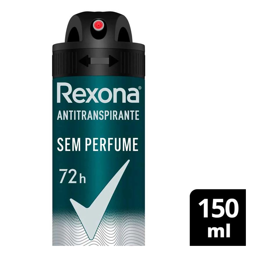Rexona Desodorante Antitranspirante Aerosol Men Sem Perfume 72h 150ml