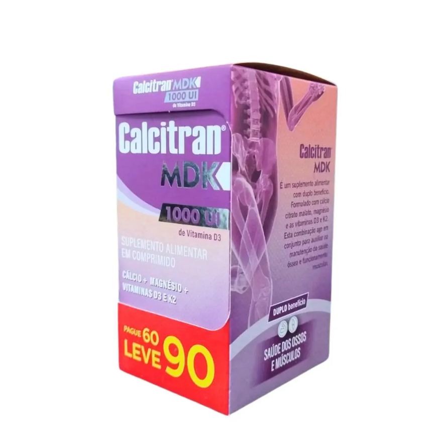 Calcitran Suplemento Alimentar Mdk + Vitamina D3 1000Ui - Leve 90 Pague 60
