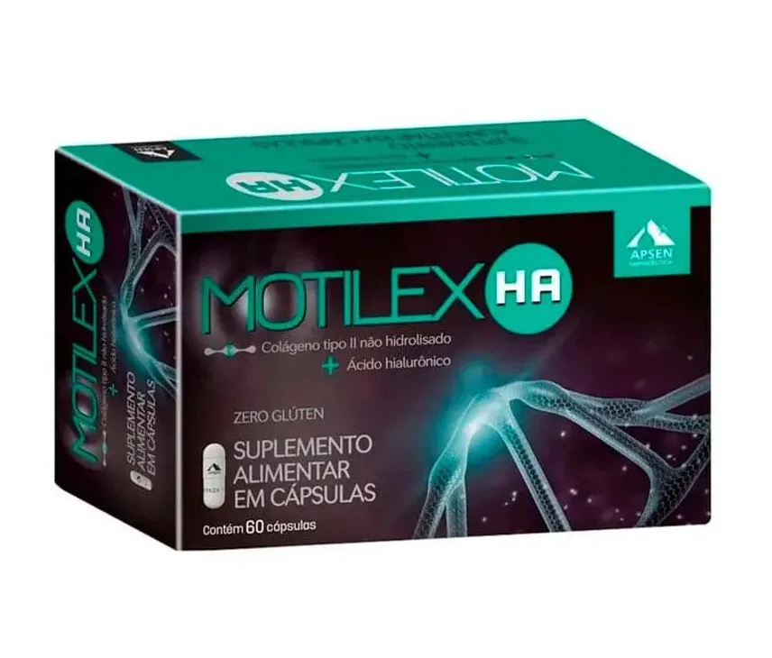 Apsen Motilex Ha Colágeno Tipo 2 de 40mg Associado C/ Ácido Hialurônico 80mg C/60 cápsulas