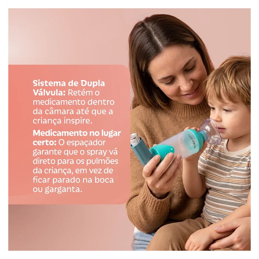 Inalatório Espaçador Infantil Bi-Valvulado CareTech 1 unidade