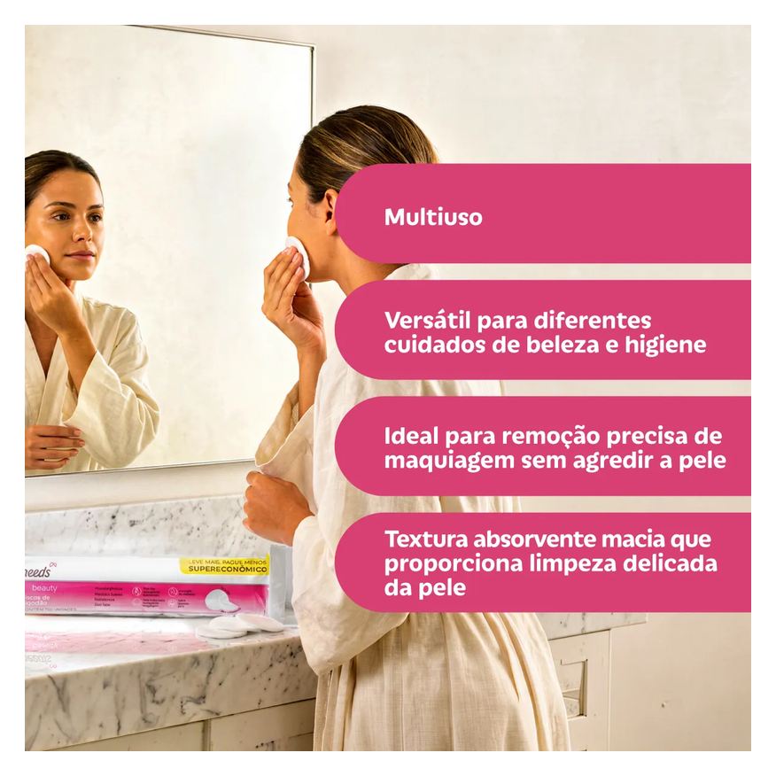 Needs Algodão em Disco Beauty 150 unidades