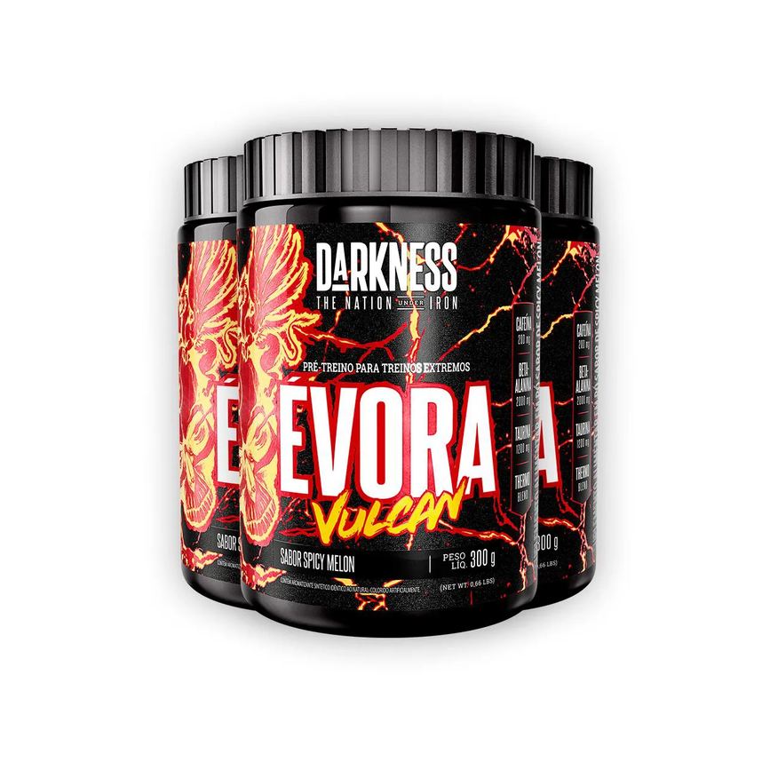 Darkness Kit 3 Pré Treino Évora Vulcan Spic Melon 300g