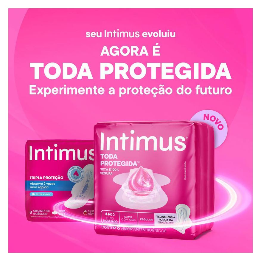 Intimus Absorvente Toda Protegida Cobertura Suave Sem Abas com 8 unidades