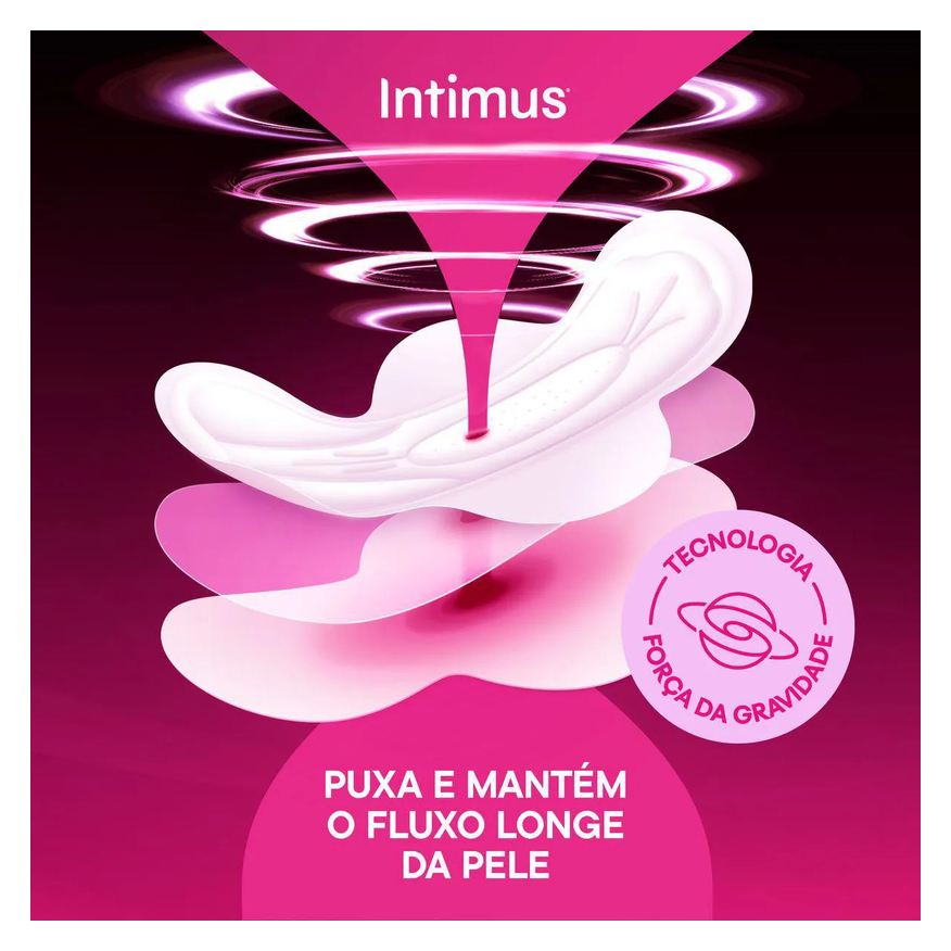 Intimus Absorvente Noturno Toda Protegida Cobertura Suave Com Abas 16 unidades