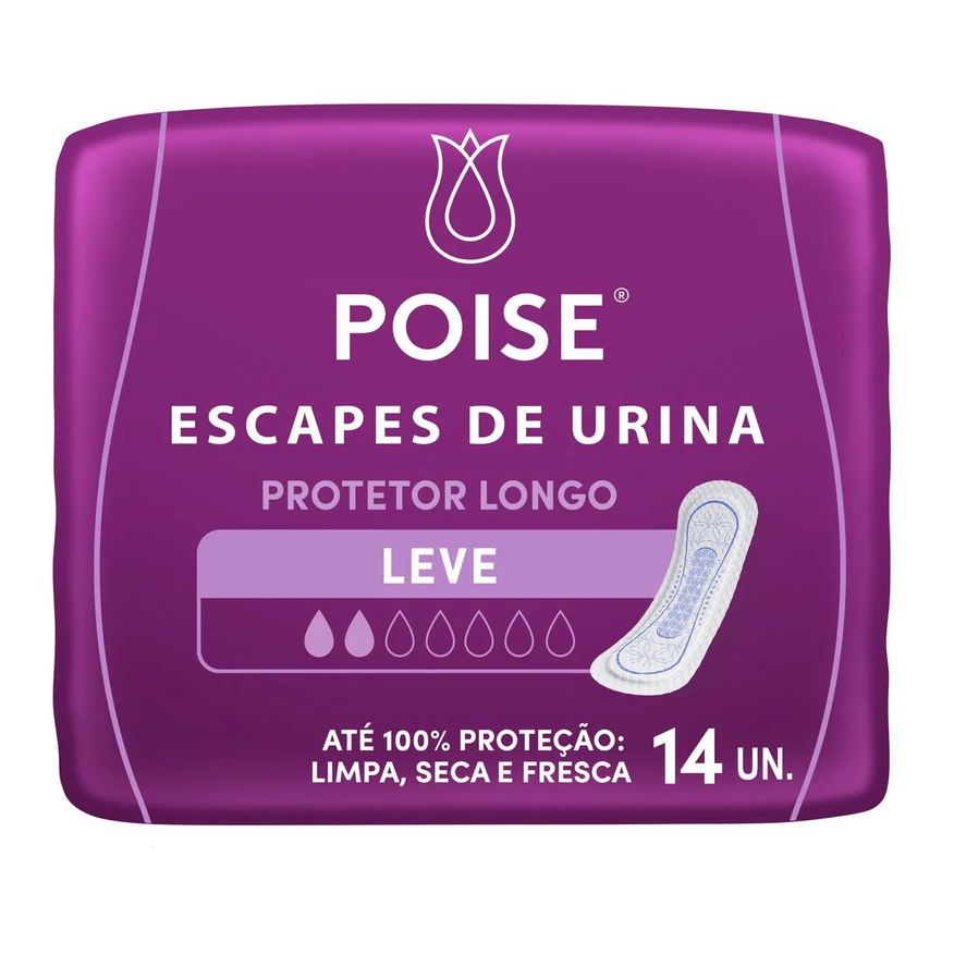 Poise Protetor Diário para Escape de Urina Absorção Leve 14 unidades
