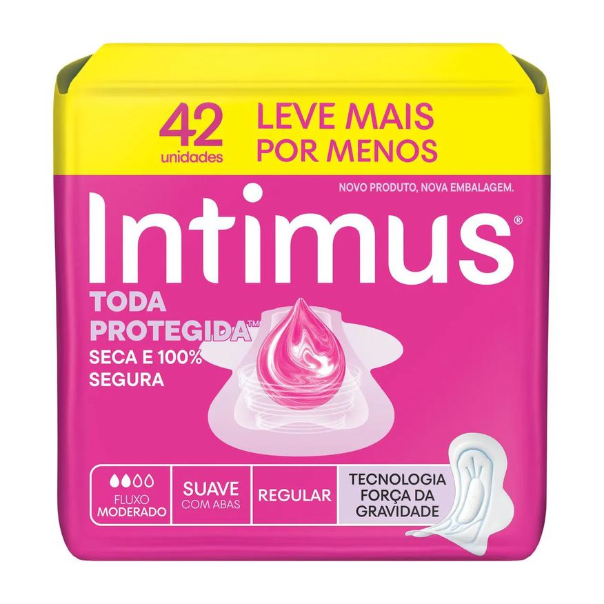Intimus Absorvente Toda Protegida Cobertura Suave Com Abas 42 unidades