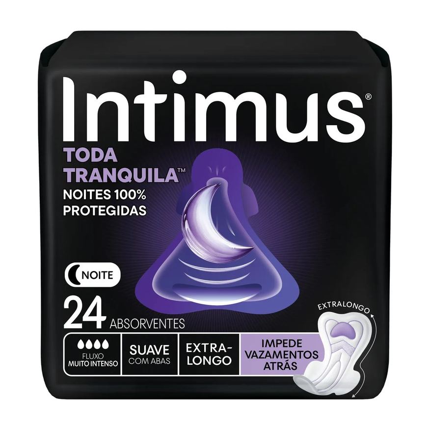 Intimus Absorvente Noturno Toda Tranquila 24 Unidades