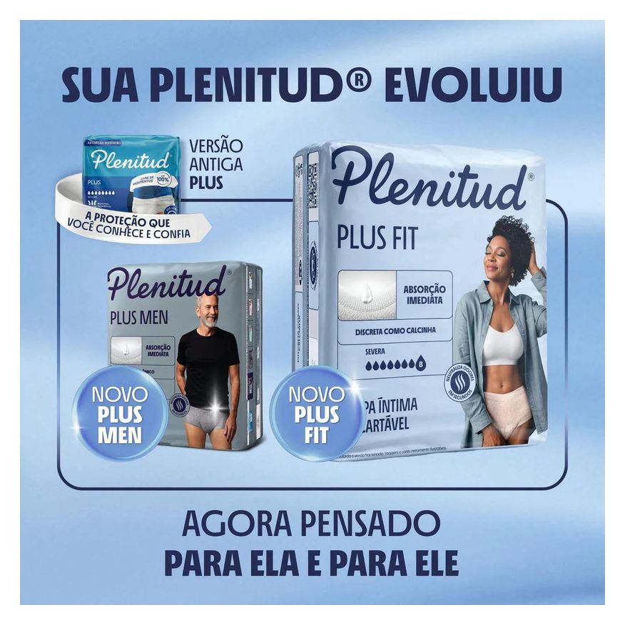 Íntima Roupa Descartável Feminina Plenitud Plus Fit G/XG 32 unidades