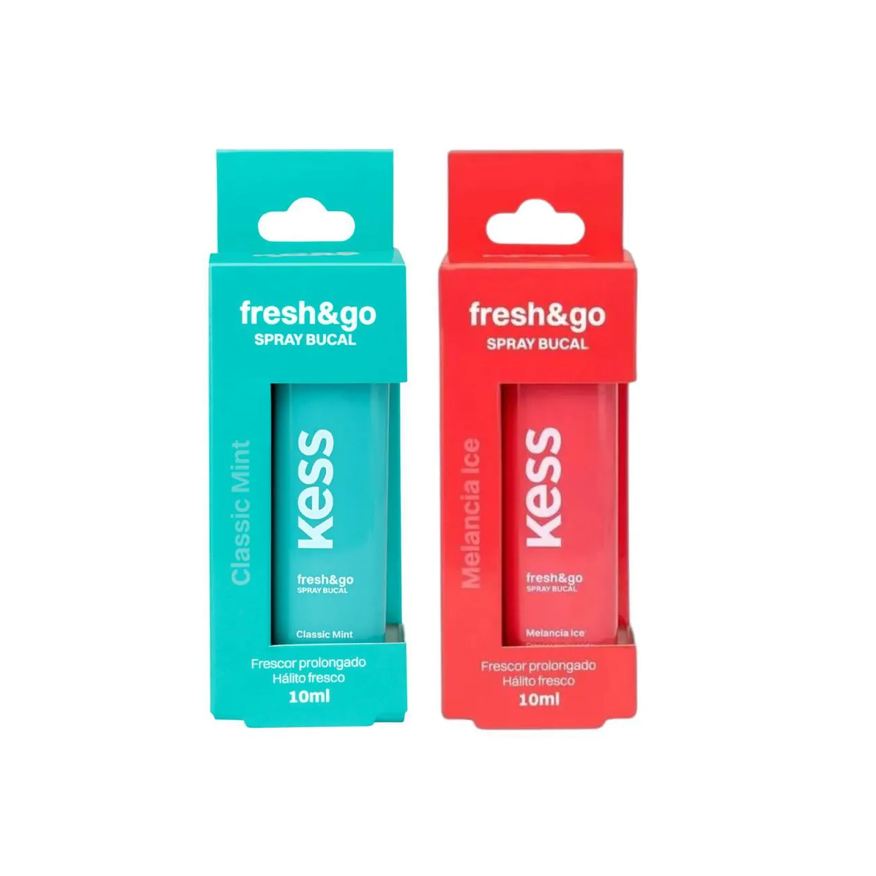 Kess Kit Spray Bucal Freshgo 10ml Classic Mint e Melancia