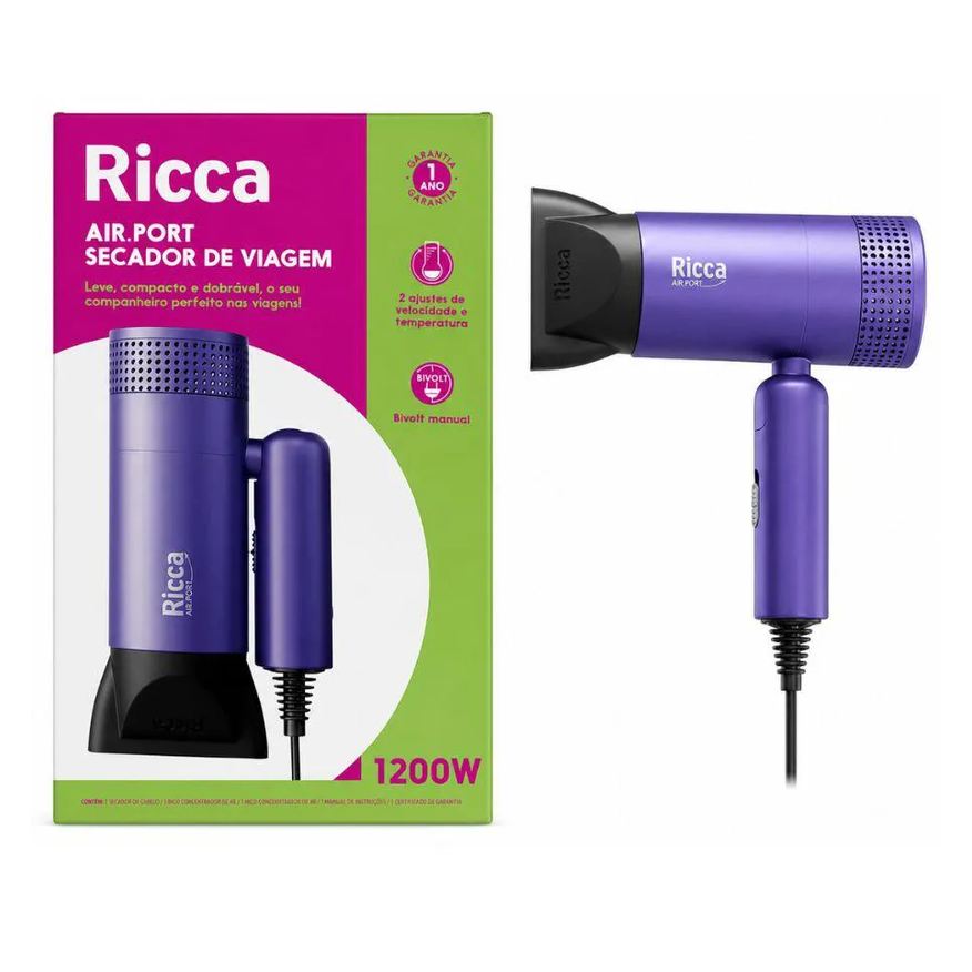 Ricca Secador de Viagem Airport 1200W