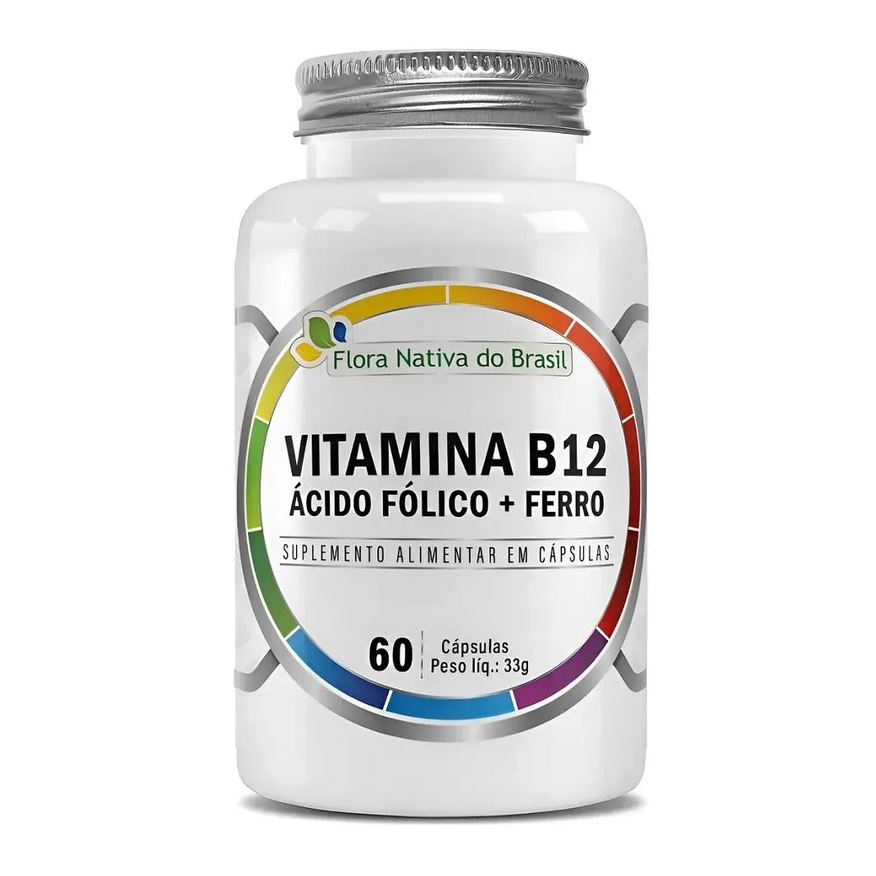 Flora Nativa Do Brasil Vitamina B12 + Acido Folico + Ferro 60 Cápsulas Flora Nativa