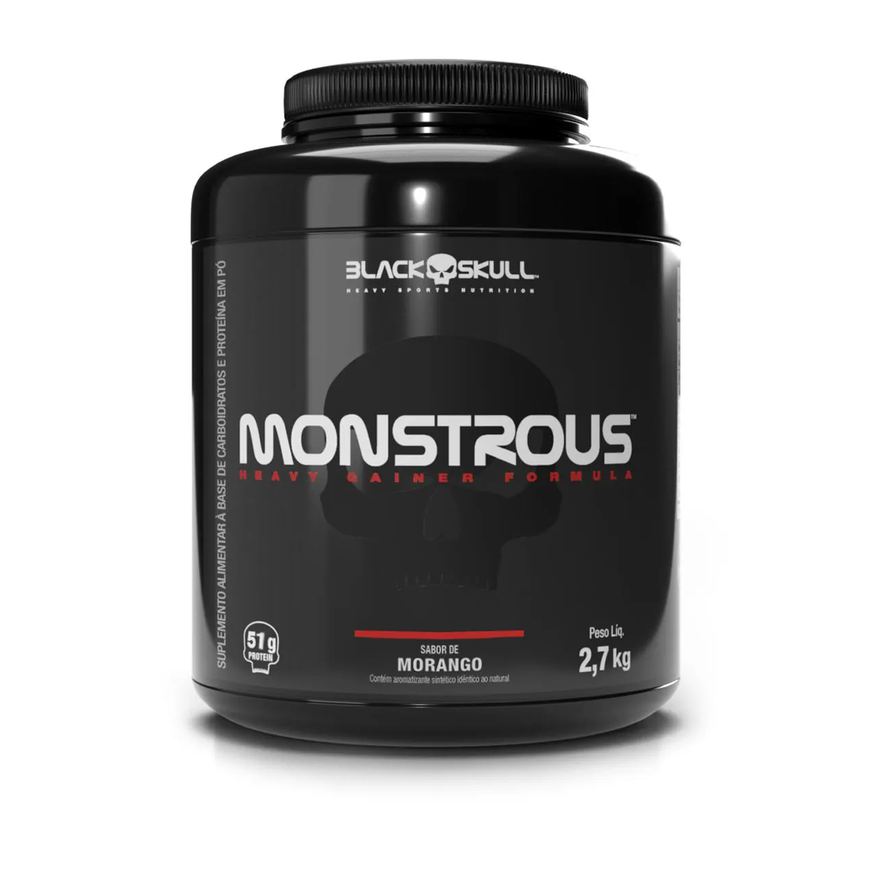 Black Skull Hipercalórico Monstrous - 6lb - 2,7kg Morango