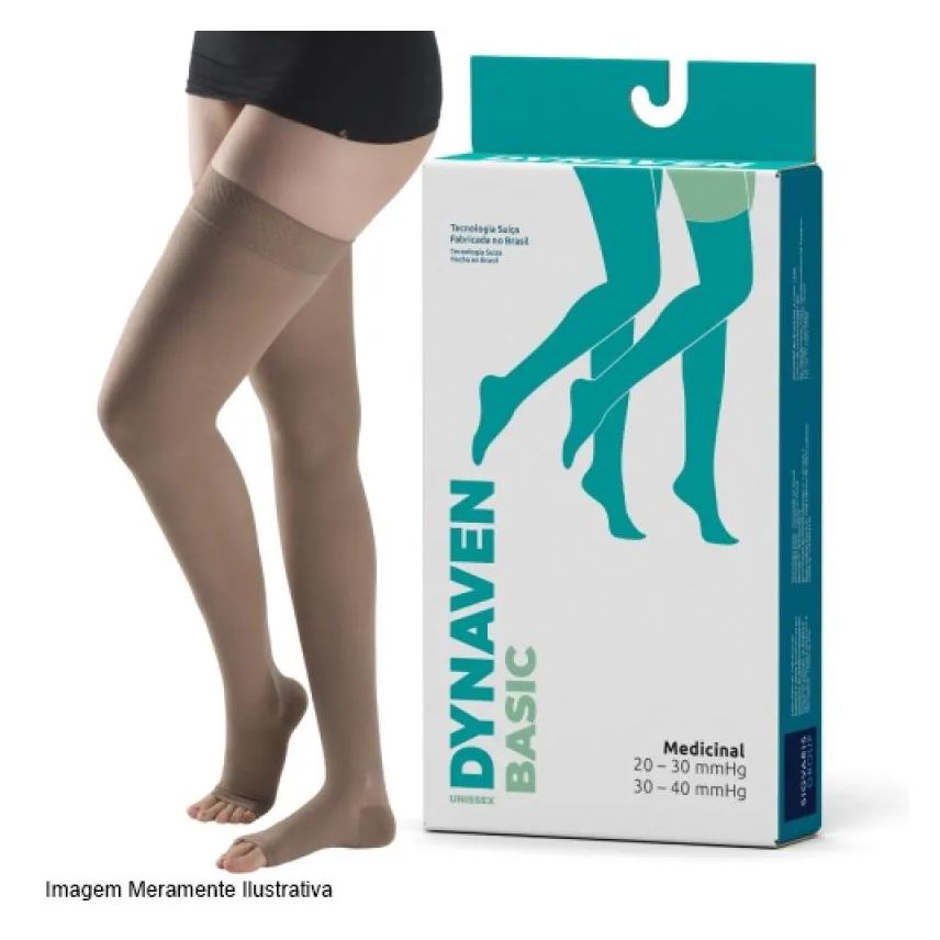Sigvaris Meia Compressiva Dynaven Basic 7/8 Meia Coxa P2 - Pontera Aberta