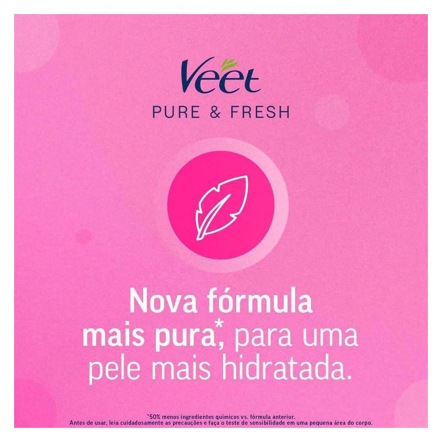 Depilatória Folha Pernas e Corpo Veet Pure & Fresh 12 unidades