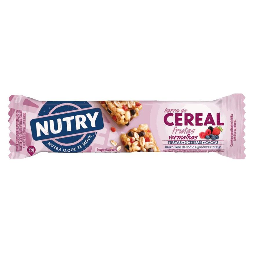 Nutry Barra de Cereal (22g) - Sabor: Frutas Vermelhas