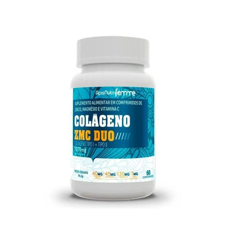 Apisnutri Colágeno Zmc Duo Tipo I + Tipo Ii - 1270mg (60 Cápsulas) - Padrão: Único