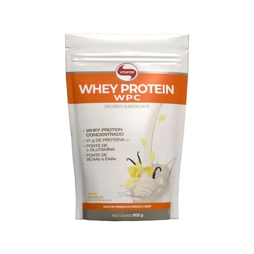 Vitafor Whey Protein Wpc Refil (900g) - Sabor: Baunilha