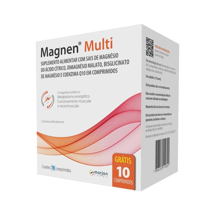 Magnen Multi Suplemento Alimentar 70 comprimidos Grátis 10 comprimidos