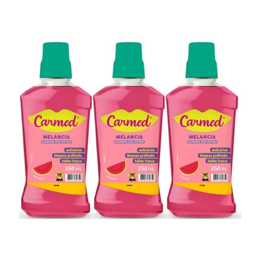 Cimed Carmed Kit 3und. Enxaguante Bucal Melancia com Flúor 250ml