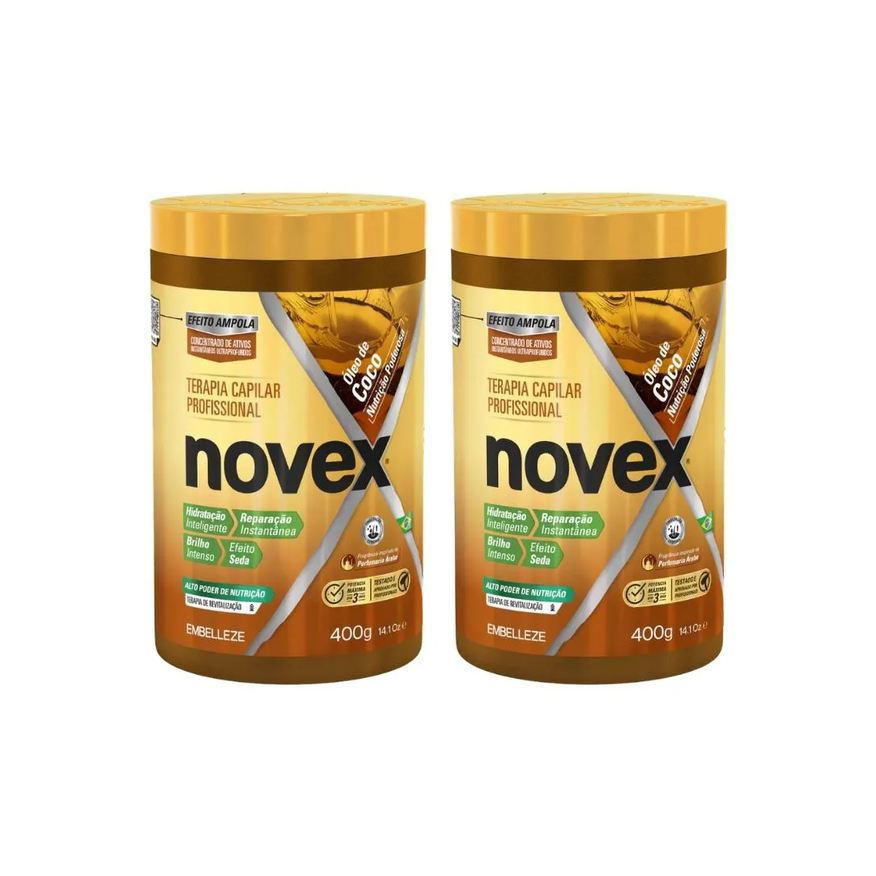 Novex Creme de Tratamento 400g Oleo de Coco - Kit C/ 2un
