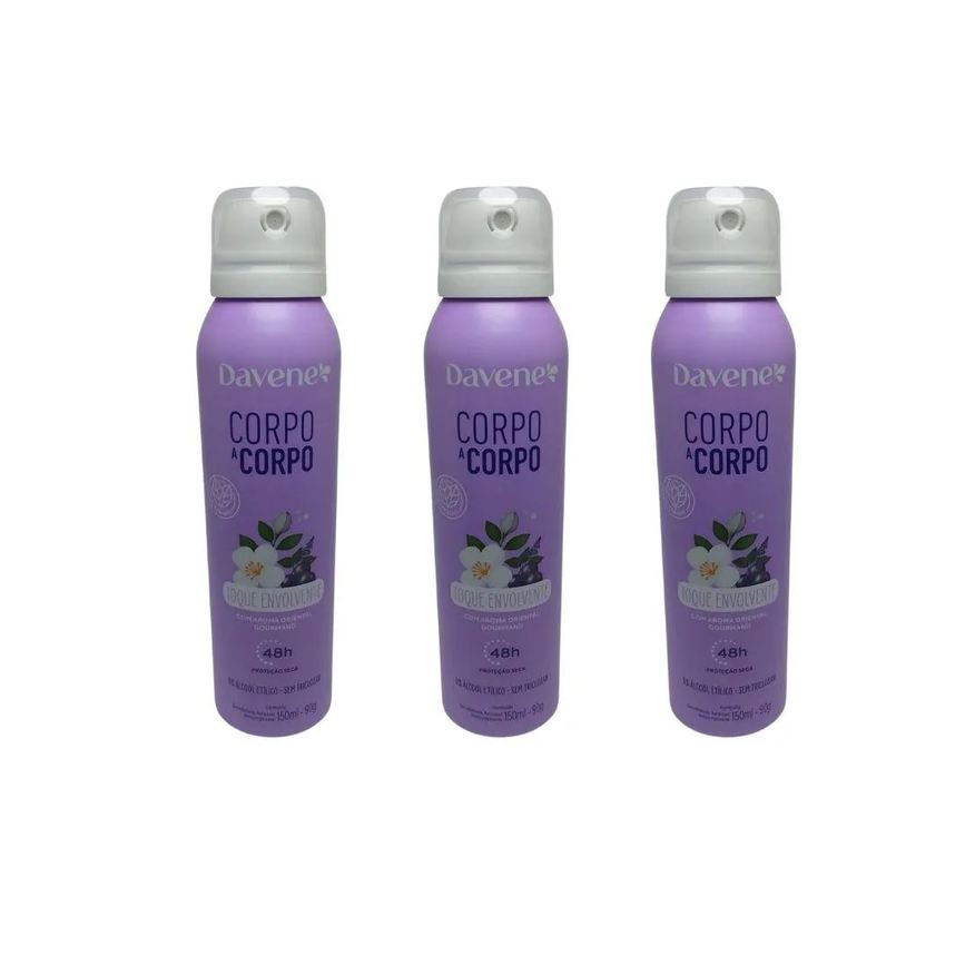 Davene Desodorante Aero Corpo a Corpo Env 150ml-kit C/3Un
