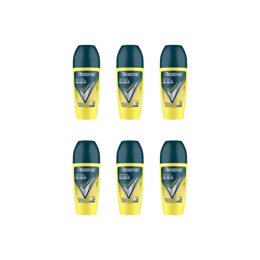 Rexona Desodorante Roll-On 50ml Masculino V8 - Kit C/6Un