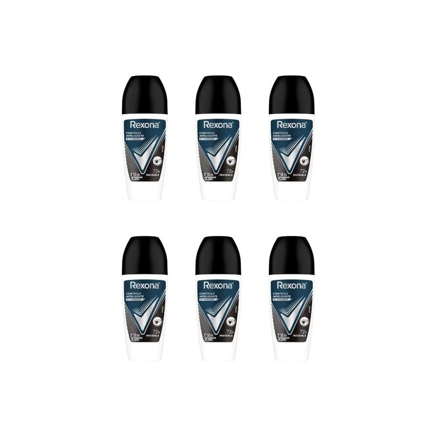 Rexona Desodorante Roll-On 50ml Masculino Invisible - Kit C/6Un