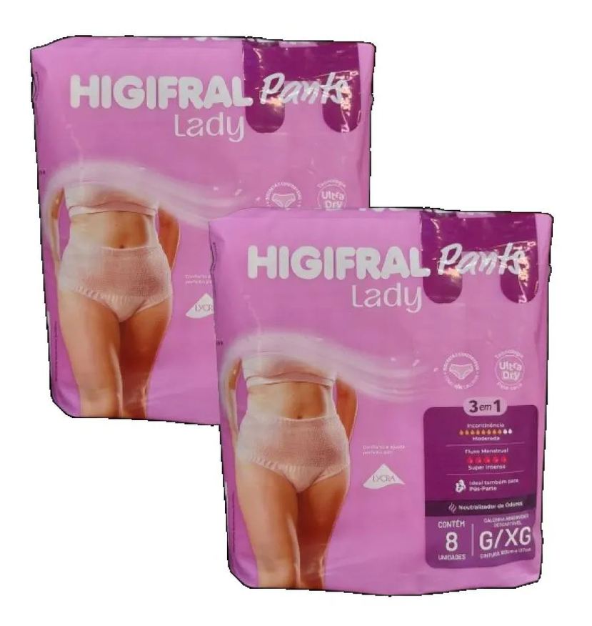 Eurofral Kit2 Calcinha Descartável Lady Nude 8uni. Pós Parto Higifral