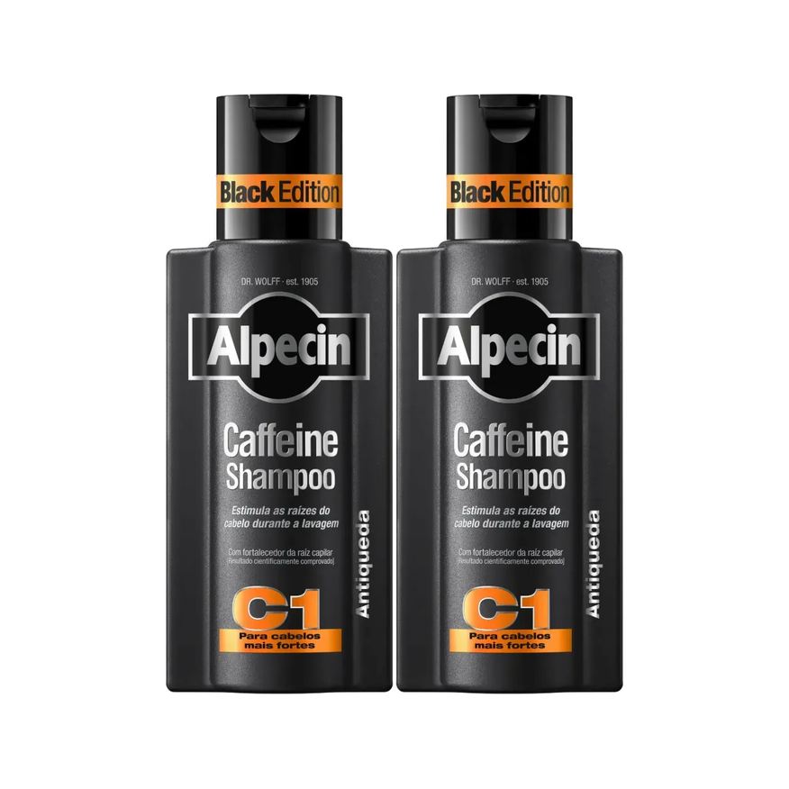 Alpecin Kit Shampoo Antiqueda Caffeine Black Edition 250ml 2 unidades