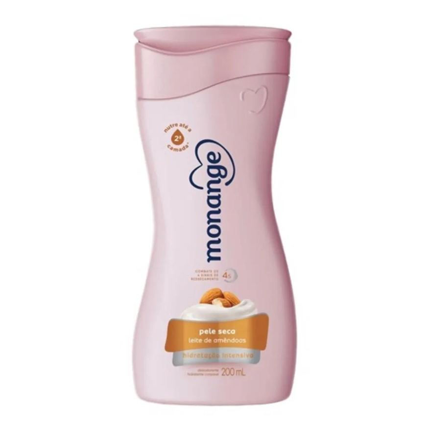 Monange Hidratante Hidratação Intensiva Leite de Amêndoas Pele Seca com 200ml