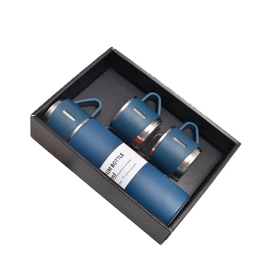 Vacuplast Garrafa Térmica Vacuum Flask Set 500ml + 3 Xicaras - Xtuned Azul
