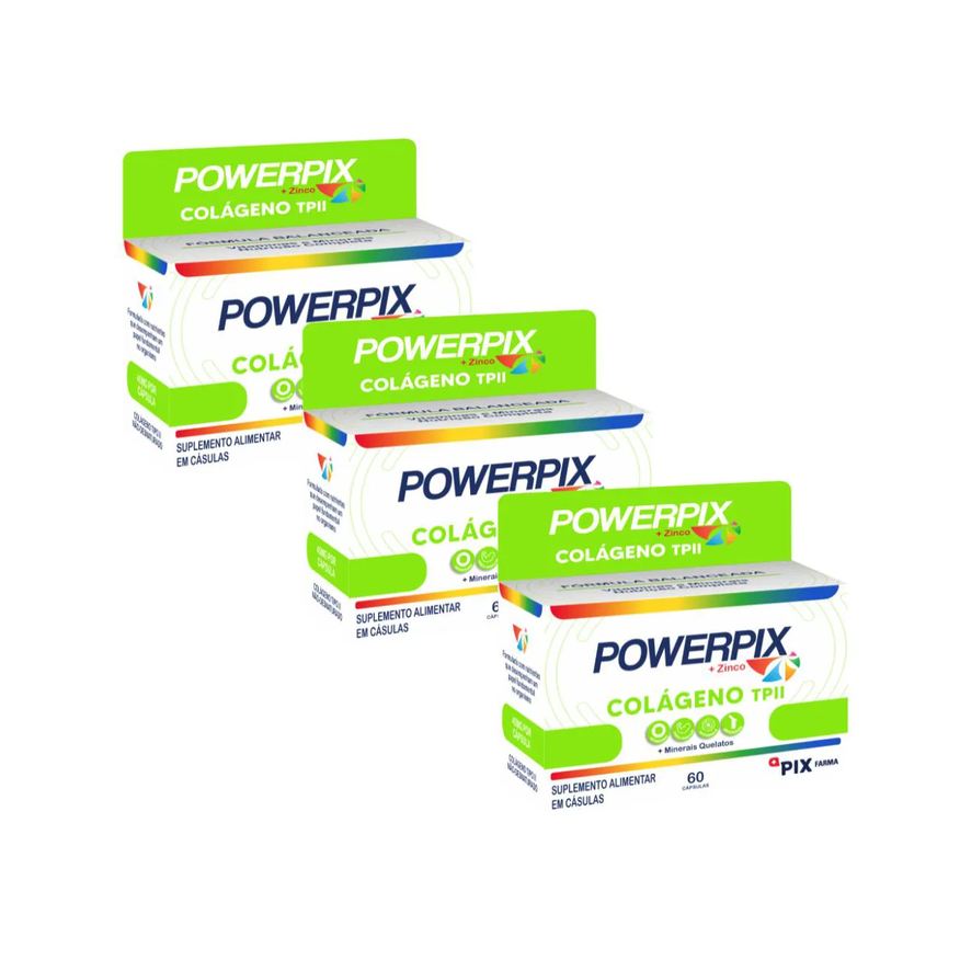 Powerpix Kit 3un Suplemento Colágeno Tipo Ii com 60 Cápsulas