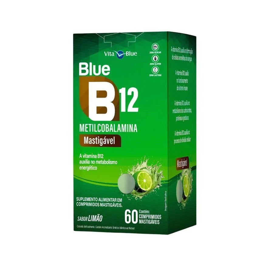 Vita Blue Blue B12 Sabor Limão 60 Comprimidos Mastigáveis