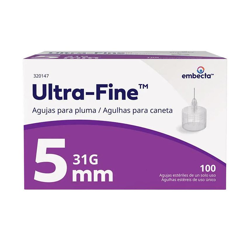 Ultra fine Agulha para Caneta Aplicadora de Insulina BD Ultra-Fine 5mm 100 unidades