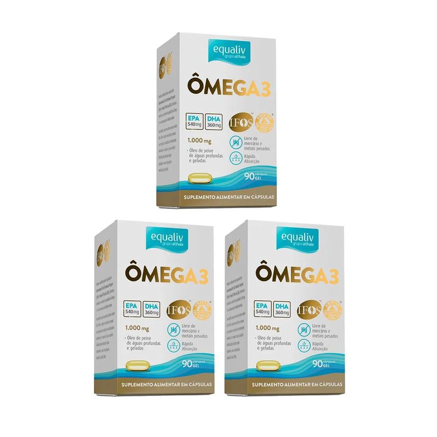 Equaliv Kit 3 Ômega 3 Epa Dha 1000mg - 90 Cápsulas