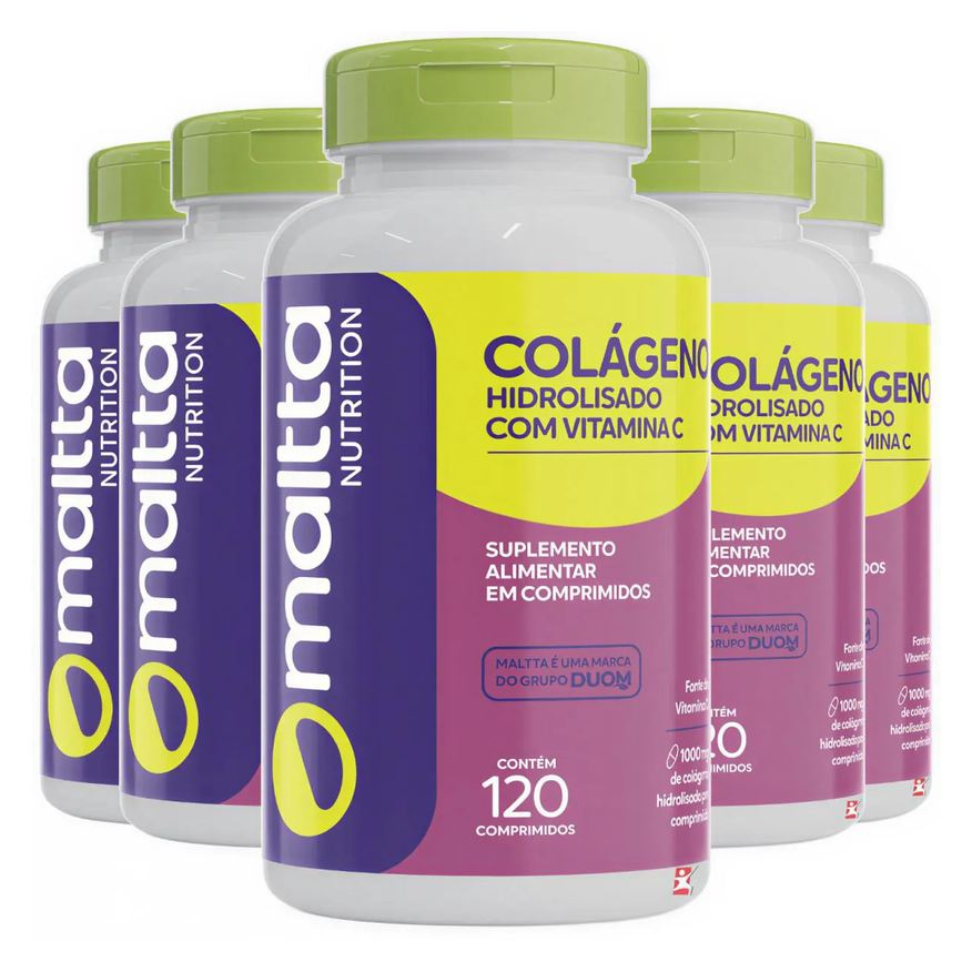 Maltta Nutrition Kit 5 Colágeno Hidrolisado + Vitamina C Concentrado Total 600 Comprimidos