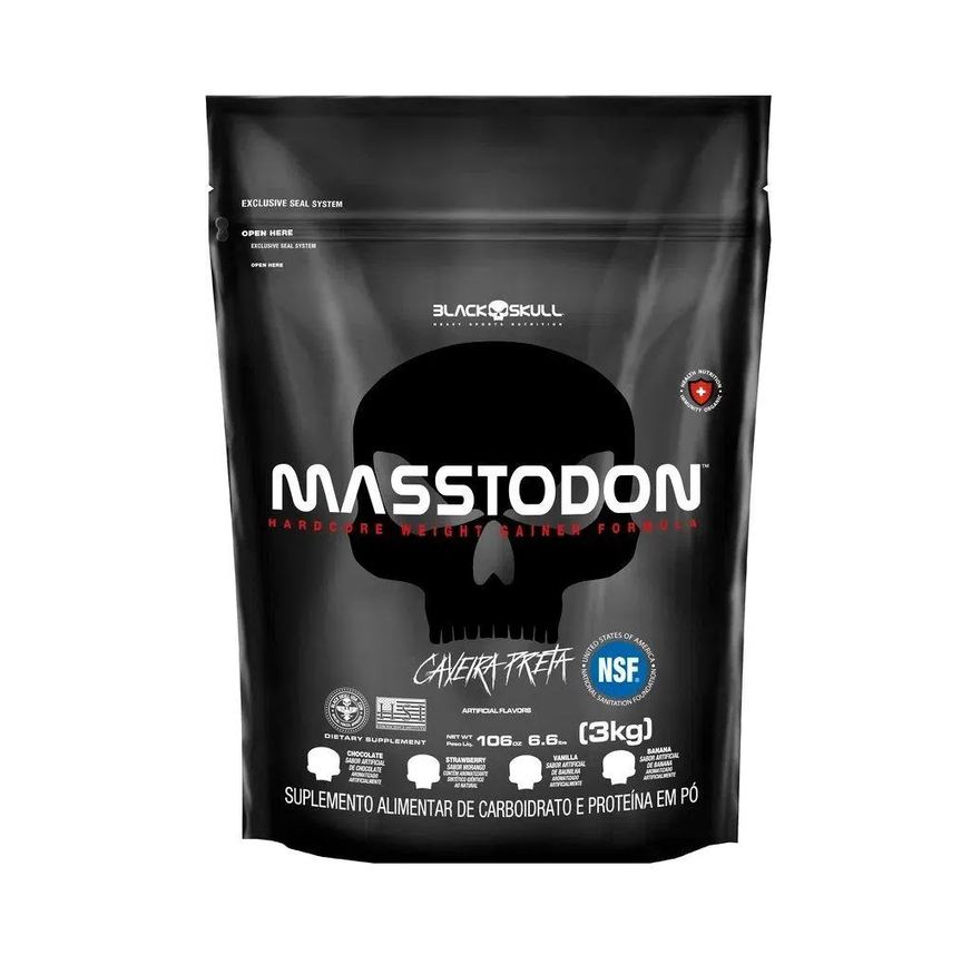 Black Skull Masstodon Refil (3kg) - Sabor: Morango