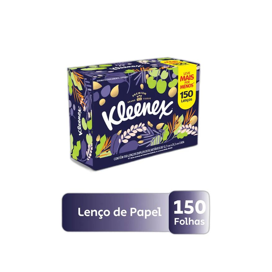 de Lenço Papel Kleenex Dia a Dia 150 unidades