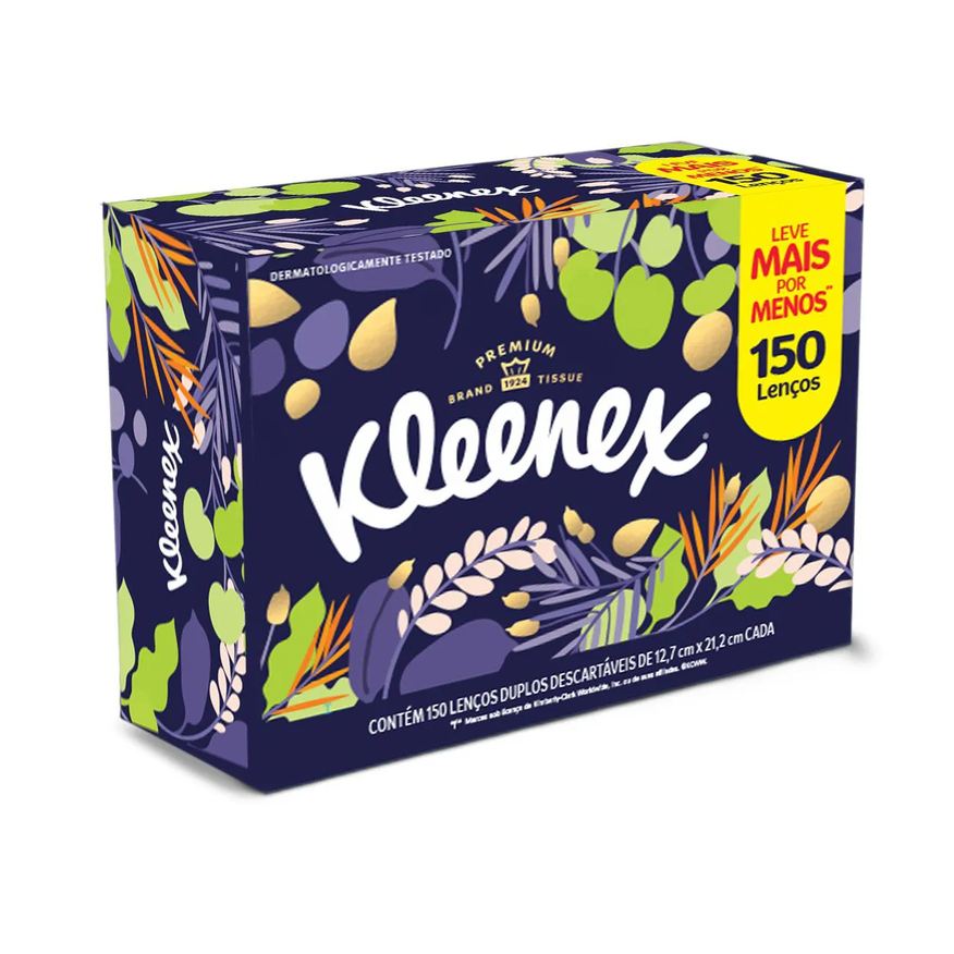 de Lenço Papel Kleenex Dia a Dia 150 unidades