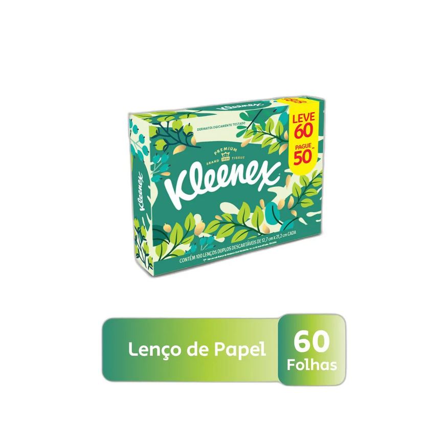 de Lenço Papel Kleenex Dia a Dia 60 unidades
