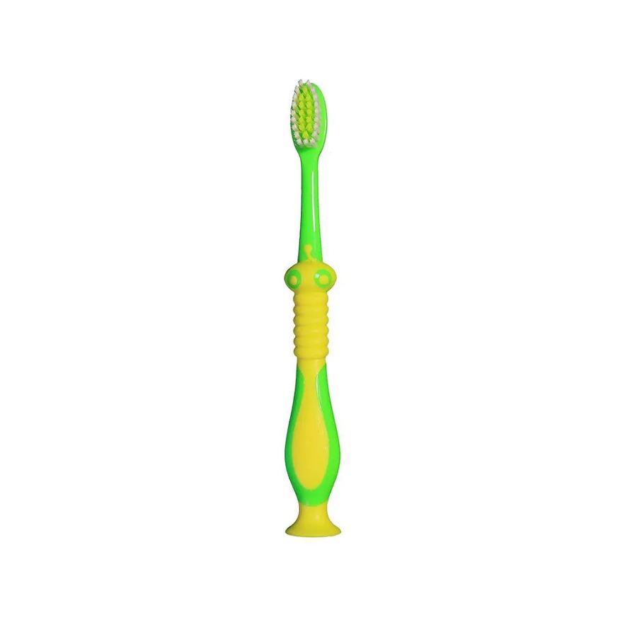 Green Escova Dental Infantil Macia Verde com Capa e Ventosa +3 Anos Dino