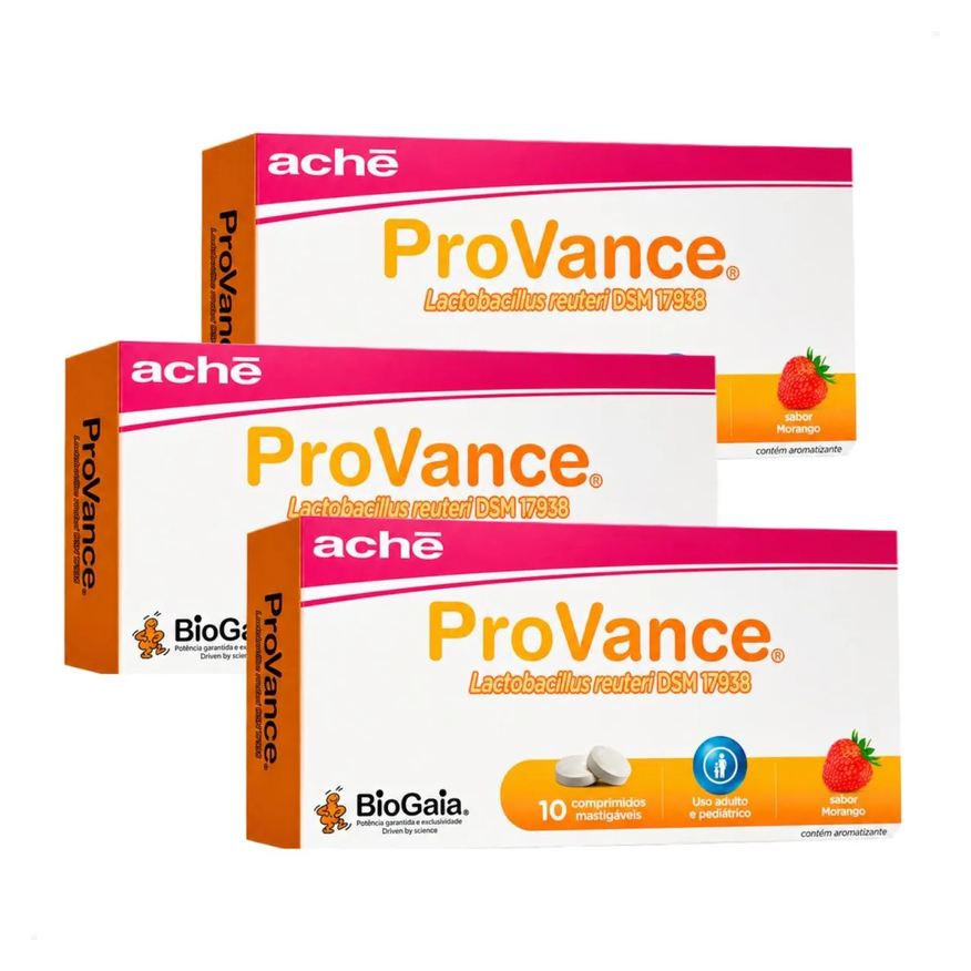 Kit com 3 Provance Sabor Morango 10 Comprimidos Mastigáveis