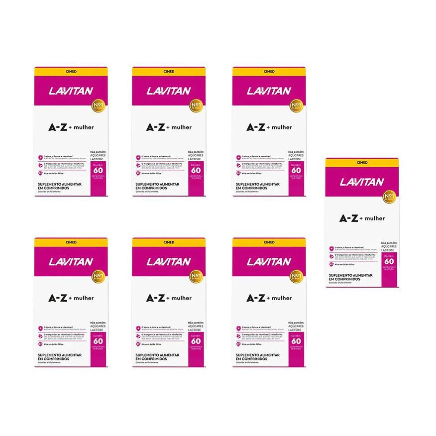 Cimed Kit 7 Lavitan A-Z Mulher Suplemento 60 Cápsulas
