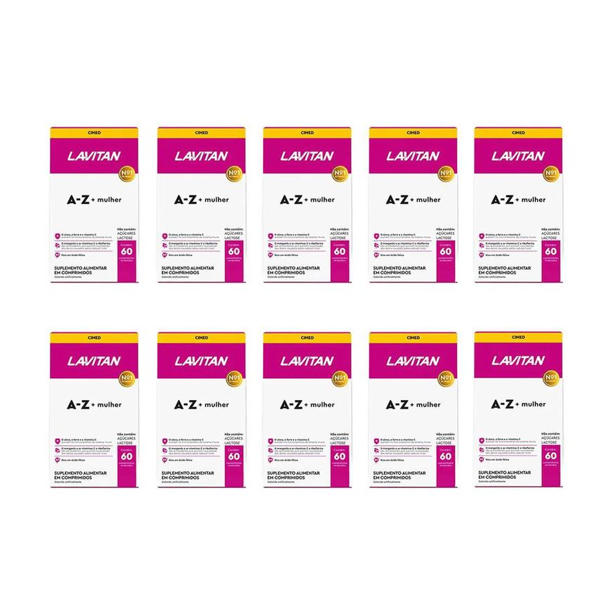 Cimed Kit 10 Lavitan A-Z Mulher Suplemento 60 Cápsulas