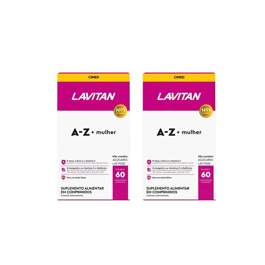 Cimed Kit 2 Lavitan A-Z Mulher Suplemento 60 Cápsulas
